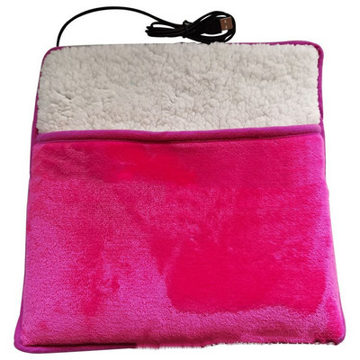 USB električni jastučić za grijanje Tople papuče Zimski grijač za noge Flanel Vanjska termo navlaka za noge Tople zalihe za zimsku grijaću prostirku