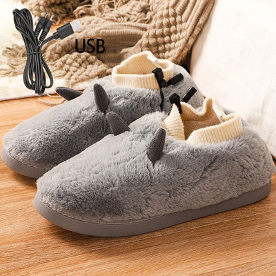 USB ohrievače nôh, nastaviteľná teplota, vyhrievané ohrievače nôh, odnímateľné a umývateľné plyšové roztomilé papuče, zimné hrejivé príslušenstvo