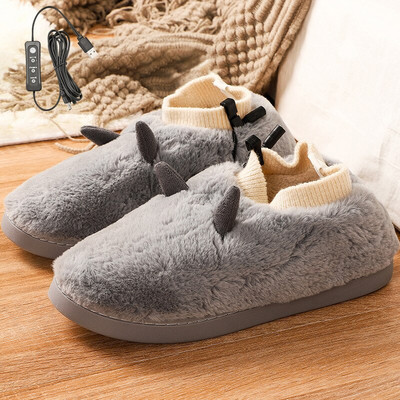 USB ohrievače nôh, nastaviteľná teplota, vyhrievané ohrievače nôh, odnímateľné a umývateľné plyšové roztomilé papuče, zimné hrejivé príslušenstvo