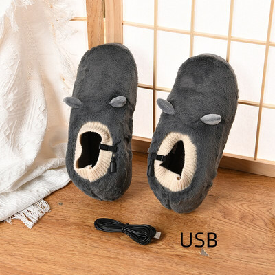 USB ohrievače nôh, nastaviteľná teplota, vyhrievané ohrievače nôh, odnímateľné a umývateľné plyšové roztomilé papuče, zimné hrejivé príslušenstvo