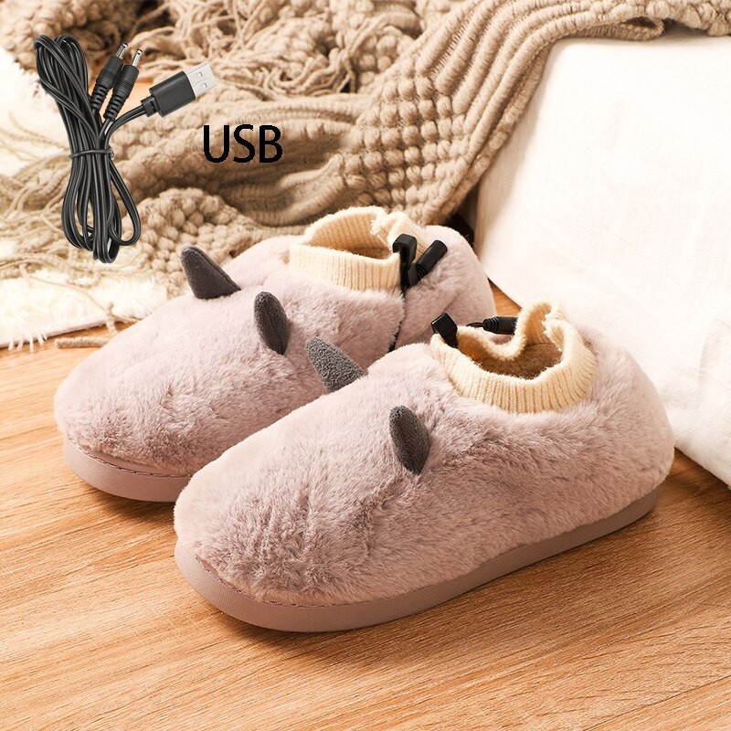 USB ohrievače nôh, nastaviteľná teplota, vyhrievané ohrievače nôh, odnímateľné a umývateľné plyšové roztomilé papuče, zimné hrejivé príslušenstvo
