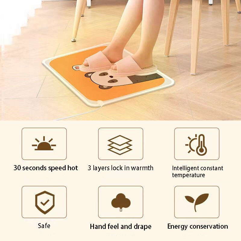 Toplo podno grijanje Podloga za noge Jastuk Deka Štednja energije Uredska spavaonica Crtani uzorak 30x50cm 45x55cm 3/9 Zupčanik