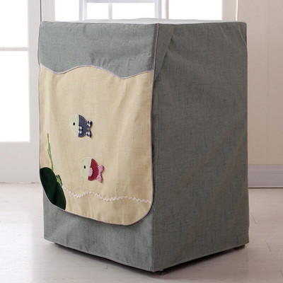 1 ks bavlnený a ľanový nepremokavý kryt na práčku, opaľovací krém, prachotesný kryt na práčku, domáci kreslený bubon