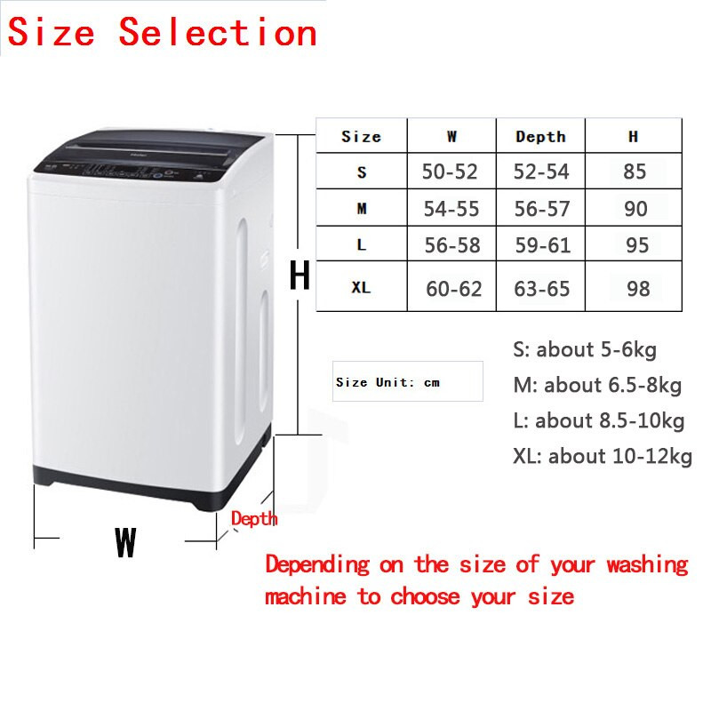 Hrúbka krytu bubna práčky, vodeodolný, prachotesný, veko domácej práčky, strieborný povlak, látkový prací plášť, anti-UV ochrana