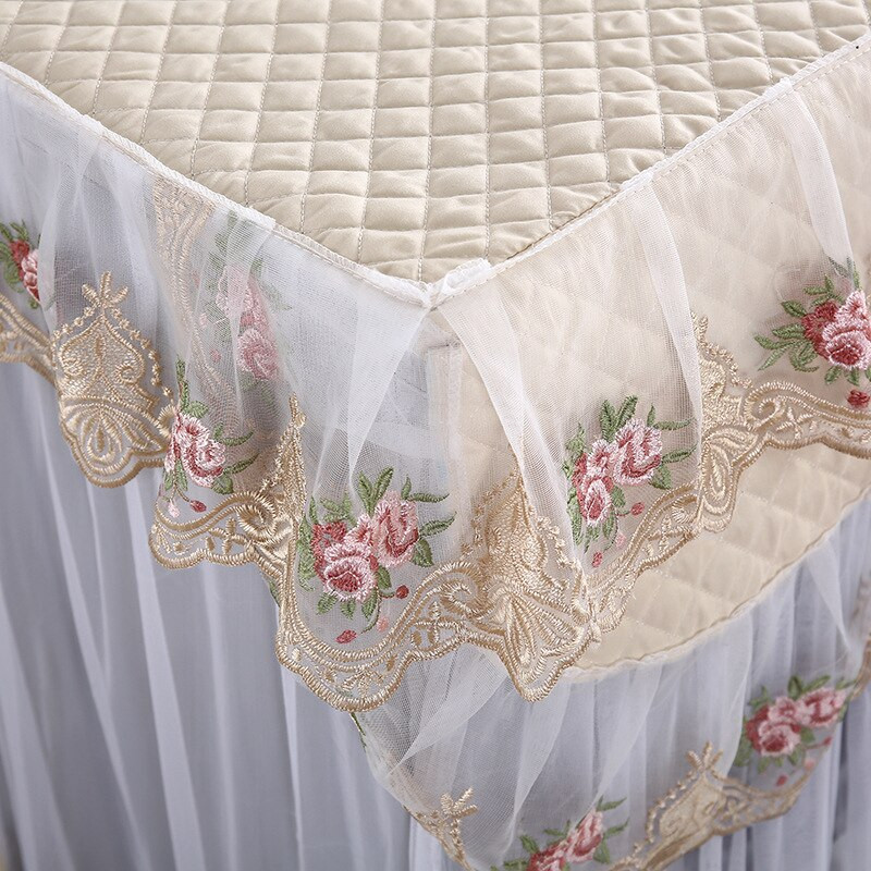 Husă romantică din dantelă pentru mașină de spălat, broderie rezistentă la praf, decorațiuni florale, huse pentru mașină de spălat, 60*60*85cm
