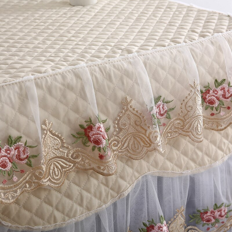 Husă romantică din dantelă pentru mașină de spălat, broderie rezistentă la praf, decorațiuni florale, huse pentru mașină de spălat, 60*60*85cm