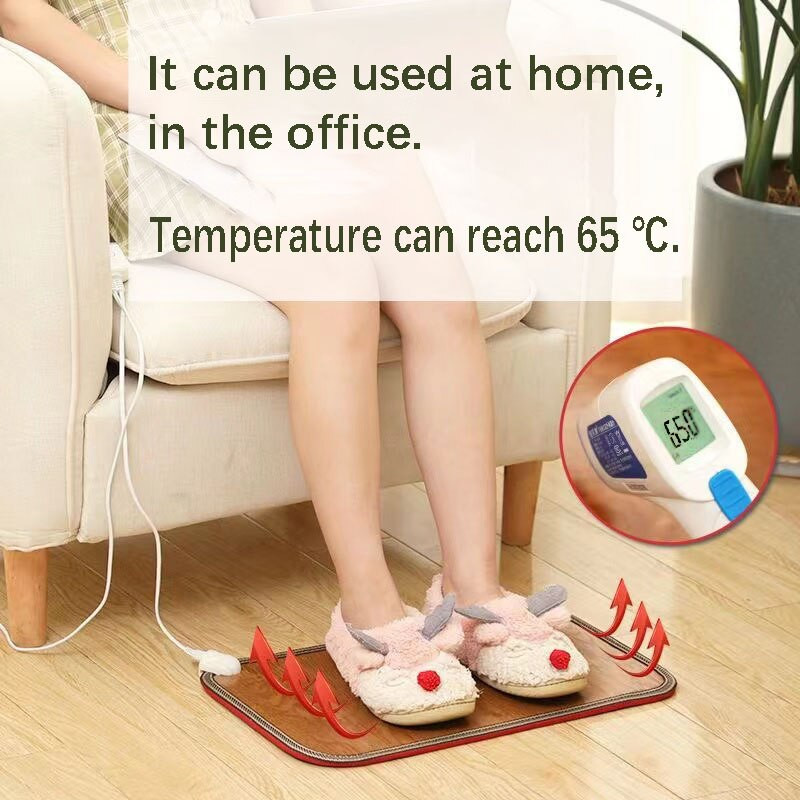 Teplá podlahová rohož Vyhrievacia podložka Vankúš Deka Noha Spálňa Kancelária 2 prevody Powerfrugal Vodotesná zimná obuv bez vyzutia