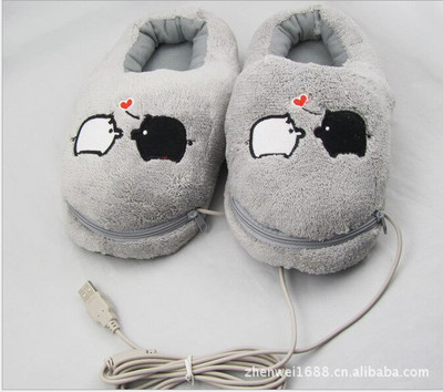 1 pereche de plăcuțe moale de încălzire electrică papuci USB pentru încălzirea picioarelor pantofi Iepuri drăguți Cadou de Crăciun Plush practic, sigur și de încredere