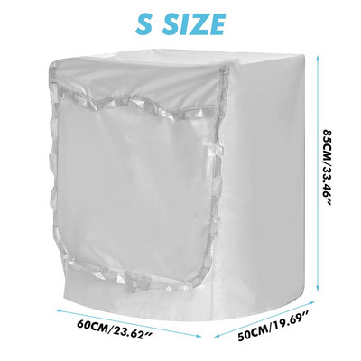 Kryt na práčku S/M/L/XL, vodotesný, Oxfordský kryt na sušičku bielizne s predným plnením, opaľovací krém, strieborný povlak, prachotesný kryt