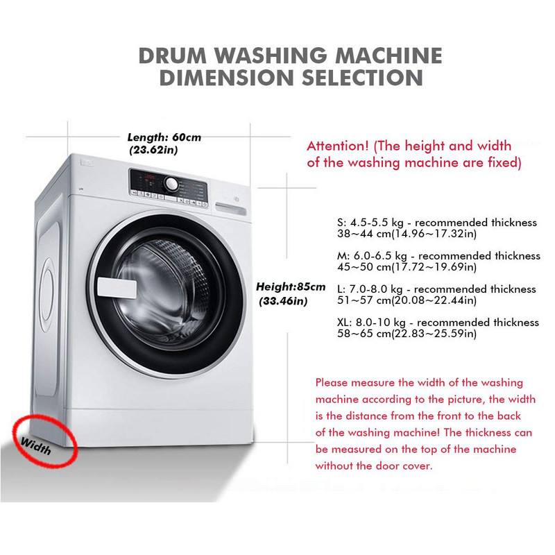 Kryt na práčku, vodotesný Oxfordský kryt na sušičku bielizne s predným plnením, opaľovací krém, strieborný povlak, valček, prachotesný kryt, veľkosť S/M/L/XL