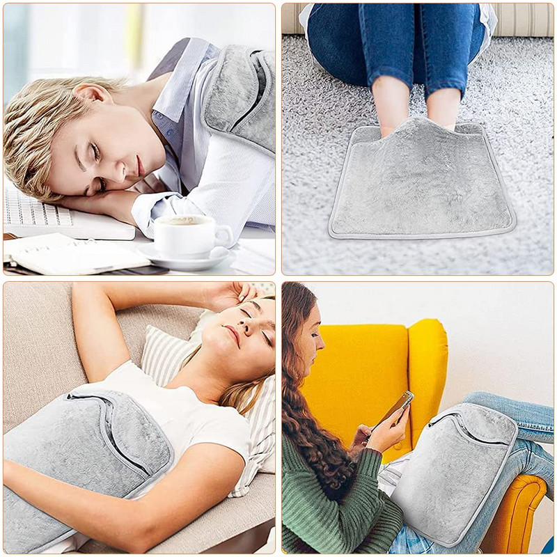 Nová vyhrievacia podložka z mäkkého flanelu, elektrický ohrievač nôh, kryt na nohy so 6 teplotnými úrovňami, ochrana pred prehriatím, pracovná domácnosť 40x40CM