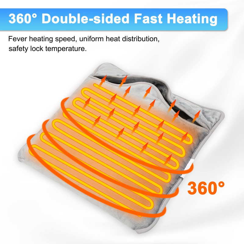 Nová vyhrievacia podložka z mäkkého flanelu, elektrický ohrievač nôh, kryt na nohy so 6 teplotnými úrovňami, ochrana pred prehriatím, pracovná domácnosť 40x40CM