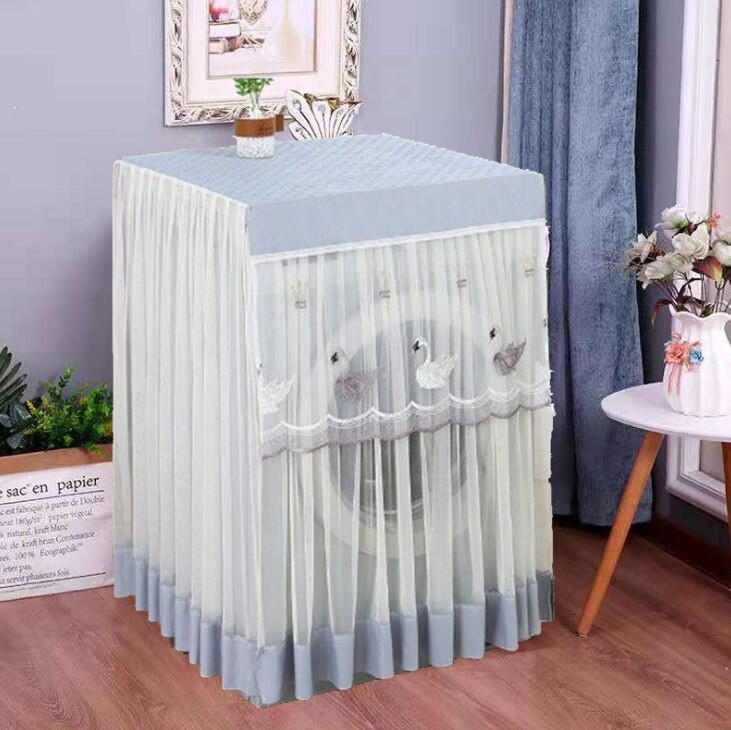 Capac pentru mașină de spălat din dantelă Capac anti-praf turbo tambur nou husă de protecție pentru mașină de spălat husă de protecție solară Decor pentru bunuri de uz casnic