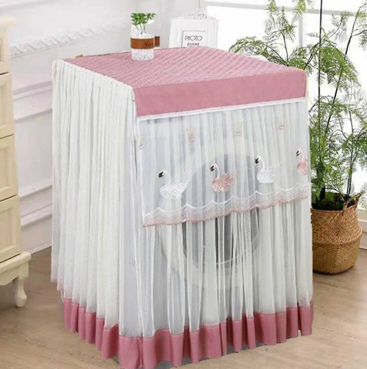 Capac pentru mașină de spălat din dantelă Capac anti-praf turbo tambur nou husă de protecție pentru mașină de spălat husă de protecție solară Decor pentru bunuri de uz casnic