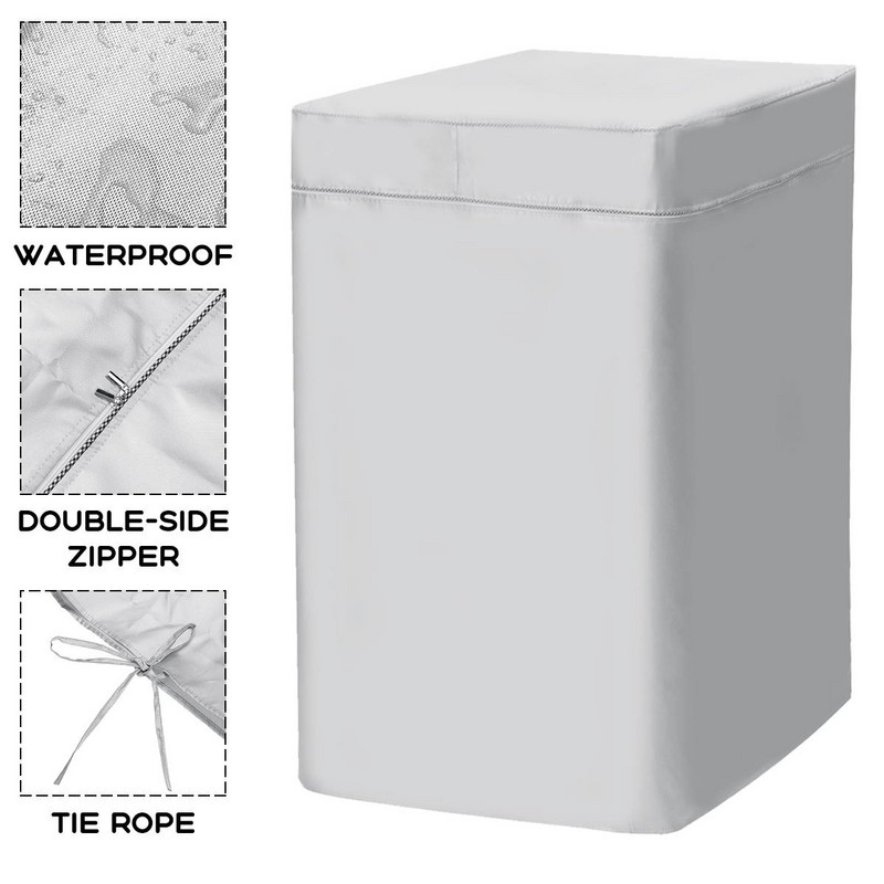 Pulsator Vodotesný kryt na práčku, sušička bielizne, polyesterový opaľovací krém, strieborný povlak, prachotesné puzdro s vrchným plnením