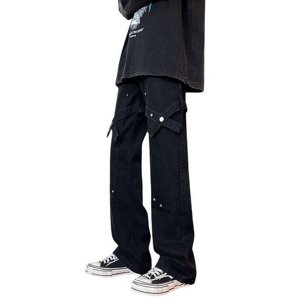 Blugi de bărbați cu picior larg în culori închise și deschise