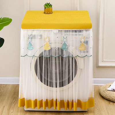 Organizér na úložný priestor do práčky s kresleným vzorom, kryt na prach, veko práčky, vodotesný ochranný kryt na kabát