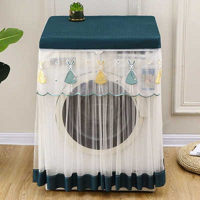 Organizér na úložný priestor do práčky s kresleným vzorom, kryt na prach, veko práčky, vodotesný ochranný kryt na kabát