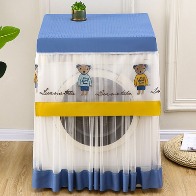 Organizér na úložný priestor do práčky s kresleným vzorom, kryt na prach, veko práčky, vodotesný ochranný kryt na kabát