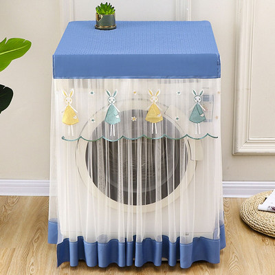 Organizér na úložný priestor do práčky s kresleným vzorom, kryt na prach, veko práčky, vodotesný ochranný kryt na kabát