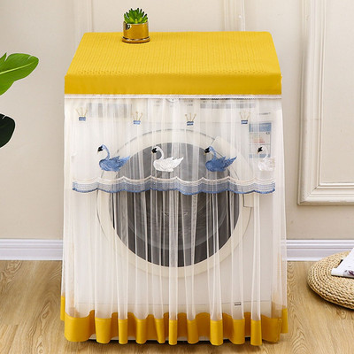 Organizér na úložný priestor do práčky s kresleným vzorom, kryt na prach, veko práčky, vodotesný ochranný kryt na kabát