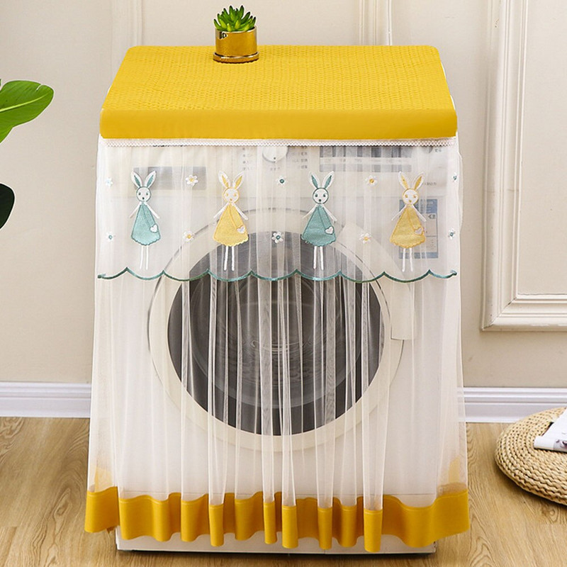 Organizér na úložný priestor do práčky s kresleným vzorom, kryt na prach, veko práčky, vodotesný ochranný kryt na kabát