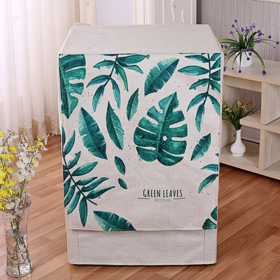 Prachotesný kryt na práčku z bavlny a ľanu s úložným vreckom a chladničkou, príslušenstvo