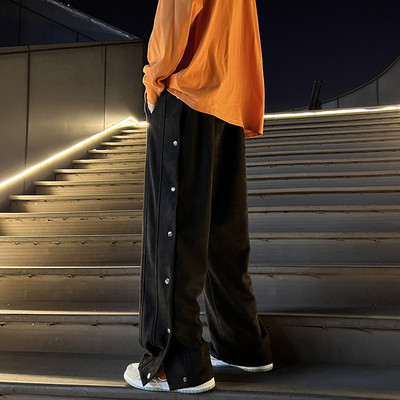 Pantaloni largi pentru bărbați cu nasturi - trei culori