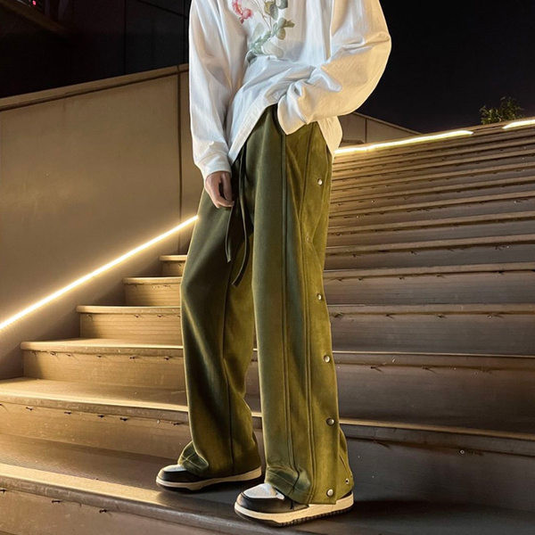 Pantaloni largi pentru bărbați cu nasturi - trei culori