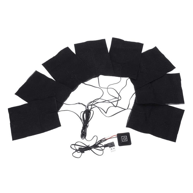 Vyhrievacia podložka 8 v 1, doplnky na oblečenie pre zimné práce, vyhrievaná doska, nabíjanie cez USB, ohrievač oblečenia, domáce potreby