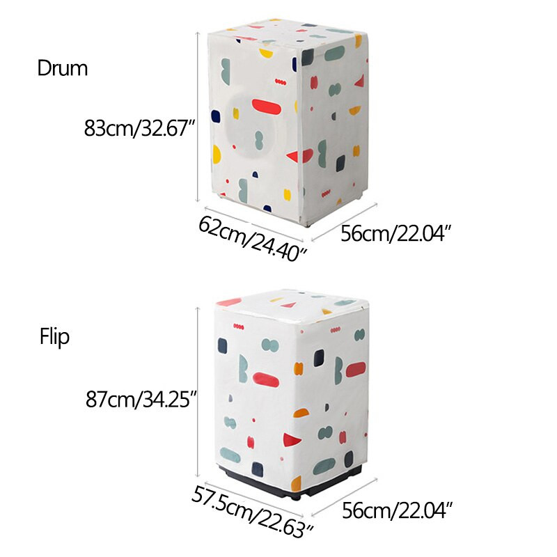 Mosógép porvédő görgős flip mosógép burkolat Virágos geometrikus mosógép porvédő