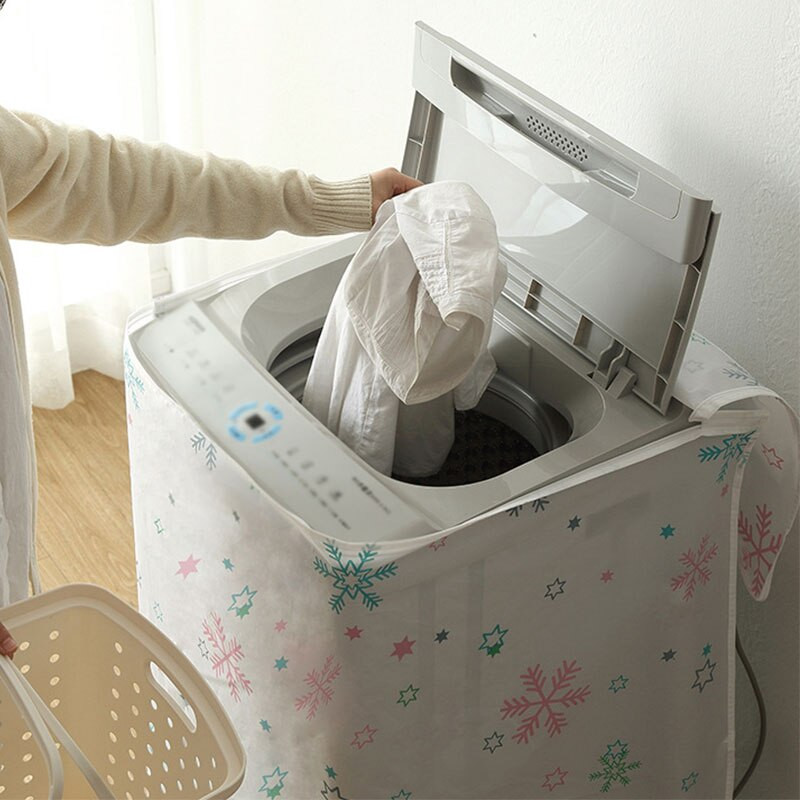 Capac durabil pentru mașină de spălat, economisește spațiu, organizator de desene animate, elan, fulg de zăpadă, imprimare, protecție împotriva prafului, capac de praf impermeabil pentru uz casnic