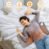 Elektrická vyhrievacia podložka s automatickým vypnutím, 10 teplotných úrovní, super mäkká vyhrievaná deka na chrbát, ramená, krk, brucho