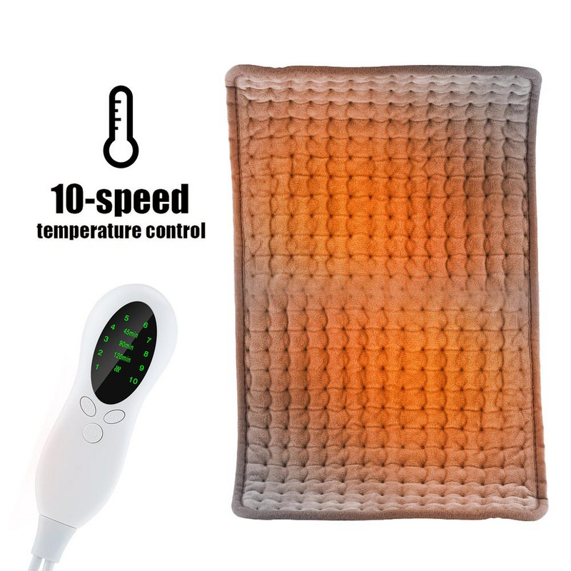 Elektrická vyhrievacia podložka s automatickým vypnutím, 10 teplotných úrovní, super mäkká vyhrievaná deka na chrbát, ramená, krk, brucho