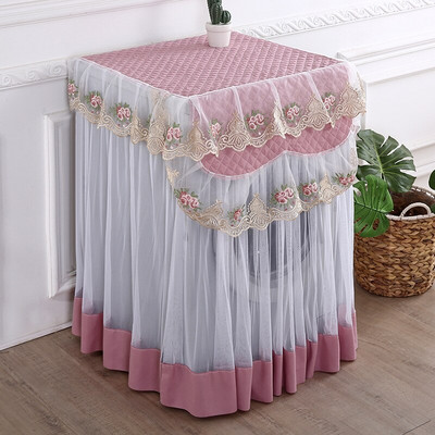 Kryt odolný voči prachu Kryt na práčku Romantická čipka s výšivkou a kvetinovou výzdobou pre domácnosť Vodotesné kúpeľňové doplnky