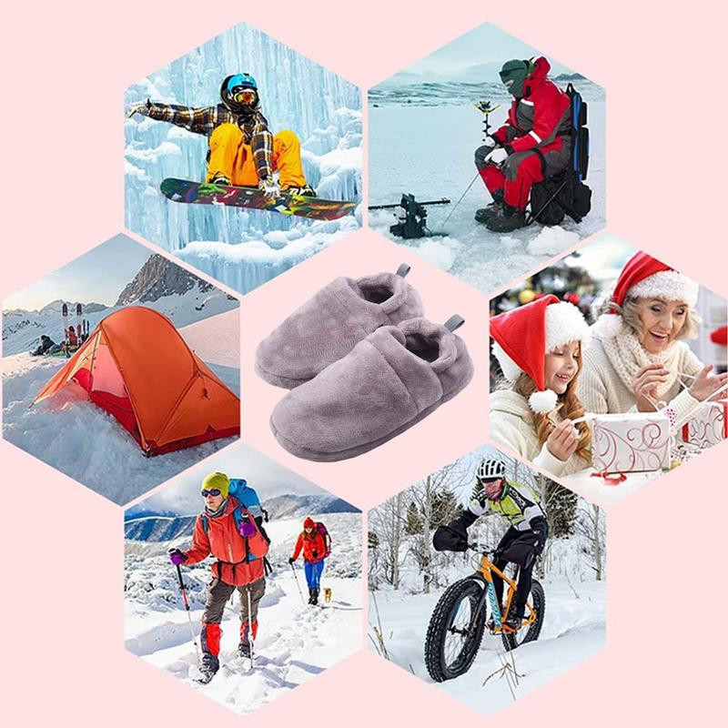 Cizme de zăpadă calde de iarnă super moi, încărcare prin USB, lavabile, confortabile, de pluș, încălzite electric, pantofi încălzit pentru picioare, cadou pentru femei bărbați