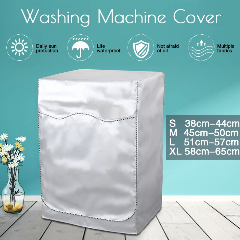 Wasmachine Deksel Waterdicht Cover Volautomatische Drum Oxford Doek Droger Zilver Polyester Stofdicht