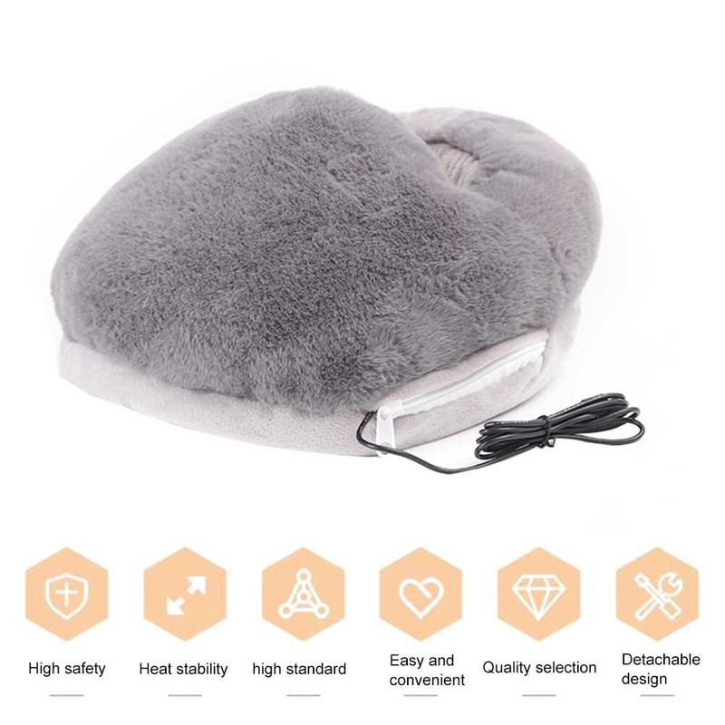 Мека нагревателна чехла Пелин Голям джоб USB нагревател за крака Електрическа зимна миеща се домашен офис Топла безопасна подвижна изкуствена кожа