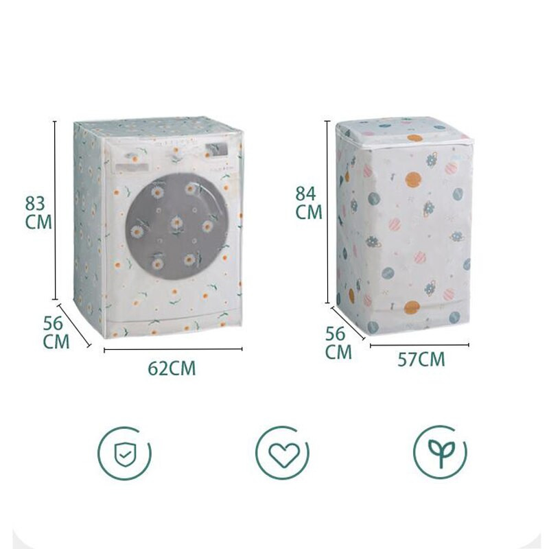 Kryt na práčku v severskom štýle, kryt na práčku, vodotesný kryt na automatickú práčku z PEVA, bytové dekorácie