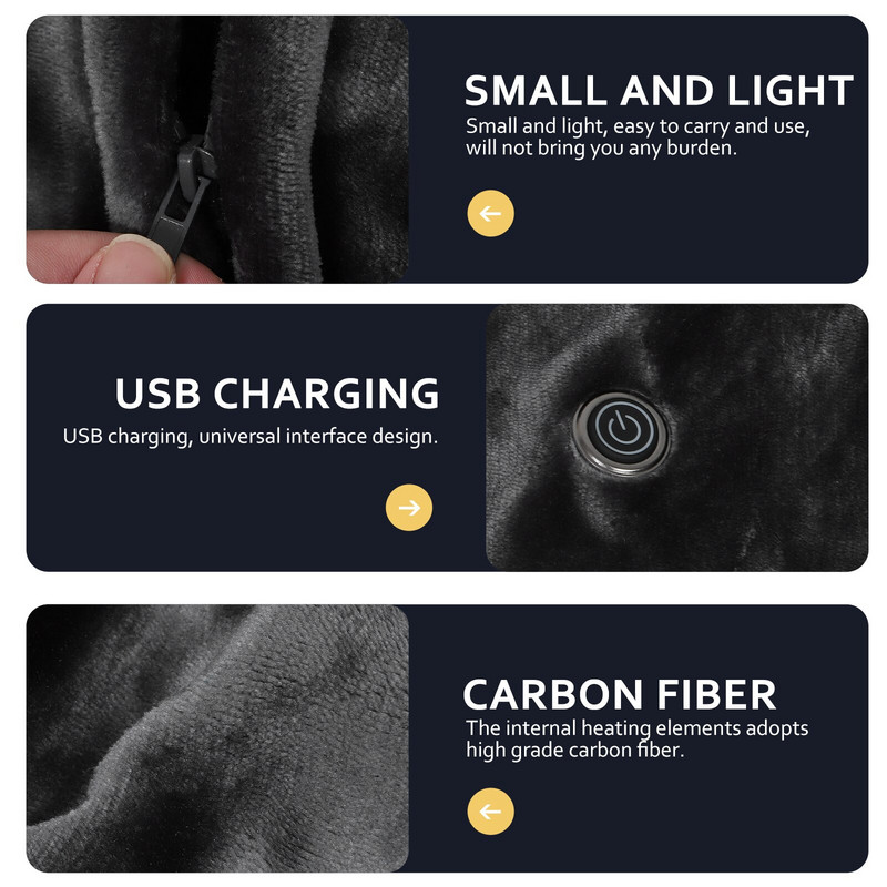 Grijana deka Električni šal Ogrtač Pončo Usb grijanje Topla toplina Električna grijana deka Vreća od flisa