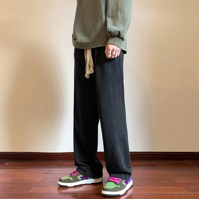 Pantaloni casual barbatesti de culoare gri si bej