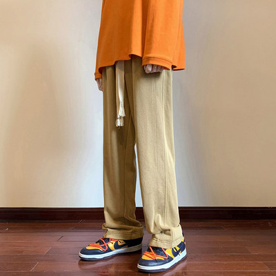 Pantaloni casual barbatesti de culoare gri si bej