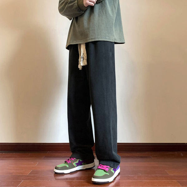 Pantaloni casual barbatesti de culoare gri si bej