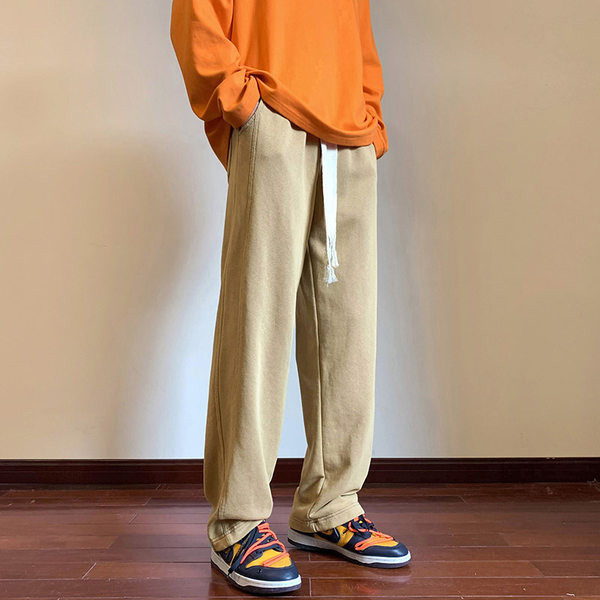 Pantaloni casual barbatesti de culoare gri si bej