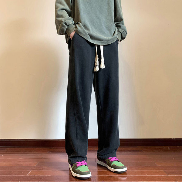 Pantaloni casual barbatesti de culoare gri si bej