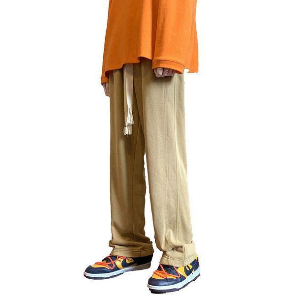 Pantaloni casual barbatesti de culoare gri si bej