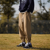 Pantaloni casual barbatesti - cu elastic si sireturi