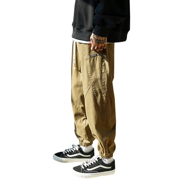 Pantaloni casual barbatesti - cu elastic si sireturi