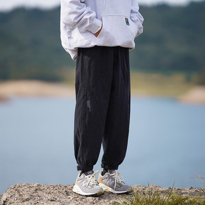 Pantaloni de barbati model nou cu sireturi si buzunar