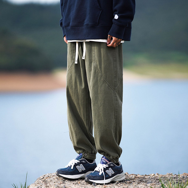 Pantaloni de barbati model nou cu sireturi si buzunar